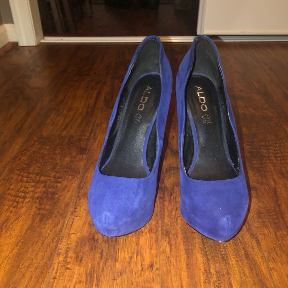 Blue Suede Aldo Pumps